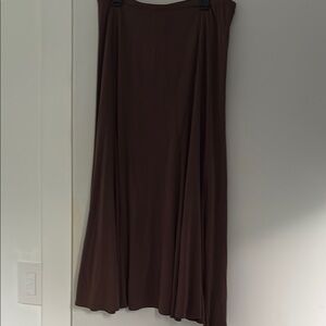 Eileen Fisher Chocolate 100% silk full A-Line Skirt